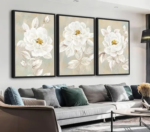 Miniatura 12 de ASDCEUTICALS Lienzo grande para pared, cuadros abstractos marrones para sala de estar, decoración de pared retro estética, pinturas rústicas, obras