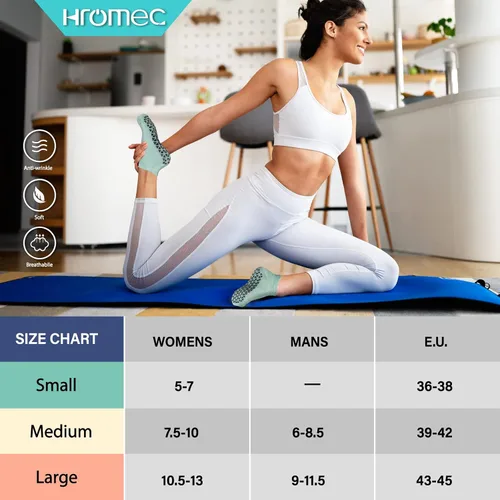 Miniatura 5 de Calcetines de yoga antideslizantes con agarres para pilates ballet barras descalzo calcetines antideslizantes de hospital para mujeres y hombres