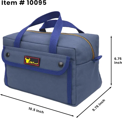 Miniatura 2 de Bolsa de lona encerada multiusos estilo militar, resistente al agua, correa ajustable, totalmente forrada, cierre de doble cremallera, uso pesado