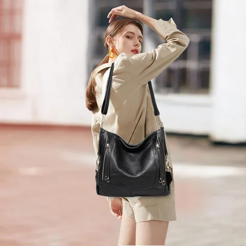 Miniatura 8 de Kasqo - Bolsas de piel grandes para mujer, con correa desmontable