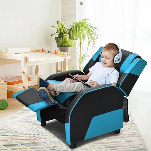 Miniatura 2 de ARLIME Silla reclinable para niños, de piel sintética, con reposapiés, reposabrazos, reposacabezas y soporte lumbar, sofá ajustable