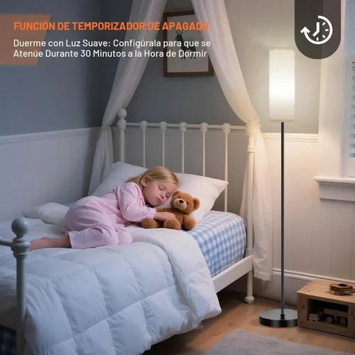 Miniatura 6 de FRIDEKO HOME Paquete de 2 lámparas de pie para sala de estar, colores regulables, temperatura y brillo, lámpara de pie moderna con control remoto