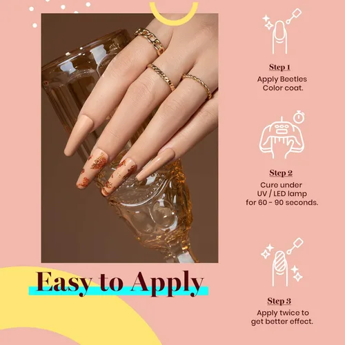 Miniatura 587 de Beetles - Esmalte de uñas de gel marrón – 0.5 onzas líquidas de esmalte de gel marrón oscuro, lámpara LED UV para uñas, regalo de manicura para I
