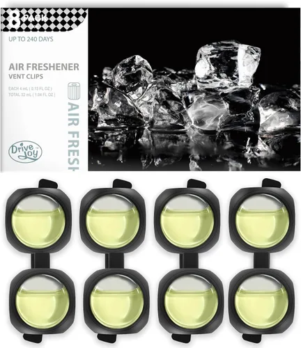 Miniatura 8 de Clips ambientadores para ventilación de automóvil, paquete de 8, proporciona aroma duradero, hasta 240 días, eliminador de olores (manzana y canela)