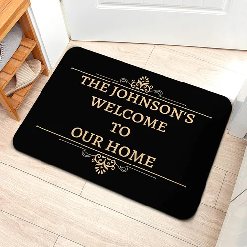 Miniatura 12 de Livole Tapete personalizado para puerta delantera, tapete de bienvenida personalizado con nombre de la familia, para interiores y exteriores