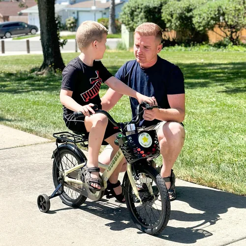 Miniatura 4 de Glerc Bicicleta de burbujas para niños, bicicleta para niños de 12 a 16 pulgadas, para niños de 2 a 8 años, bicicleta para niños con cesta y ruedas