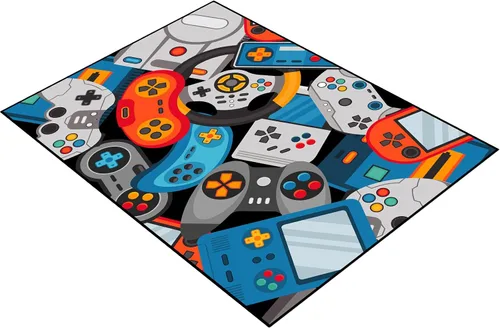 Miniatura 9 de Alfombra de Área de Juegos Alfombra para Adolescentes Varones, Alfombras de Juegos 3D Tapete de Controlador Gamepad para Dormitorios de Niños