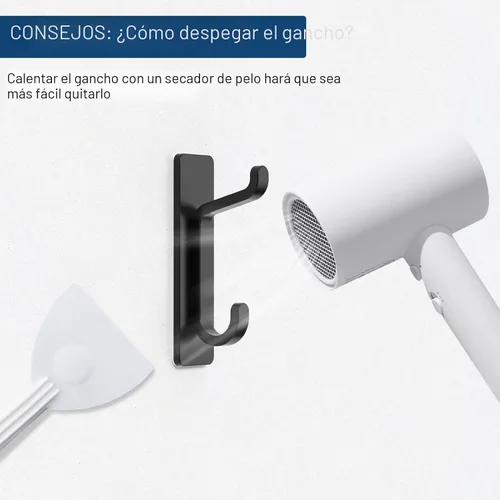 Miniatura 8 de pickpiff Ganchos de pared para abrigo y toalla: 13LB fuerte adhesivo para colgar puerta, color negro, paquete de 6