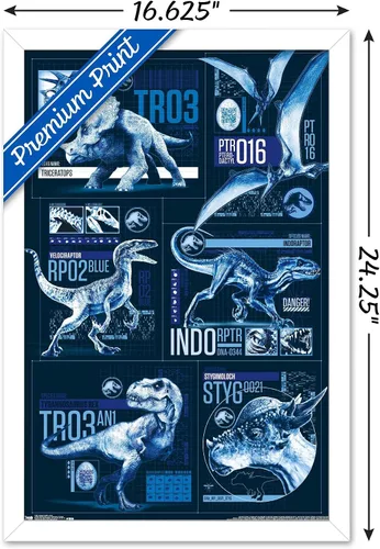 Miniatura 26 de Trends International Jurassic World: Fallen Kingdom - Póster de pared con cuadrícula, 14.725 x 22.375 pulgadas, versión enmarcada de madera