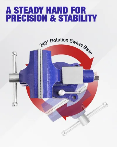Miniatura 6 de WORKPRO Tornillo de banco, tornillo de 4-1/2" para banco de trabajo, tornillo de combinación de utilidad para tubería y hogar, tornillo de banco