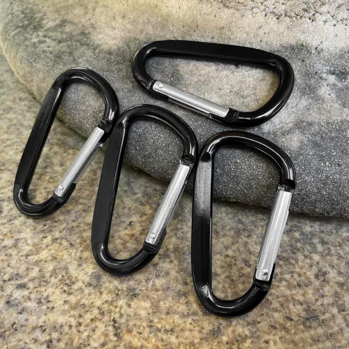 Miniatura 7 de Clips de mosquetón de aluminio de 3 ", hebilla de gancho de mosquetón de llavero con forma de anillo D 12PCS