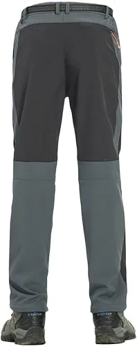 Miniatura 3 de TBMPOY - Pantalones de esquí de nieve impermeables con forro polar para hombre, para senderismo, montaña, revestimiento suave con cinturón
