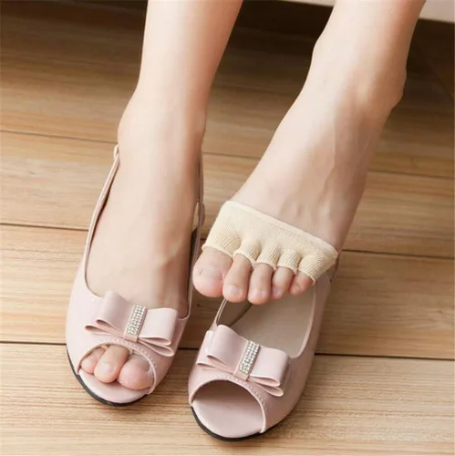 Miniatura 7 de Calcetines abiertos de cinco dedos con almohadillas para el antepié, antideslizantes, transpirables, absorbentes del sudor, alivian el dolor