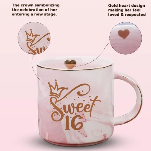 Miniatura 3 de HonorUS Regalos de dulces 16 para niñas, dulces dieciséis cumpleaños decoraciones regalos para niñas, caja de regalo única para niñas de 16 años