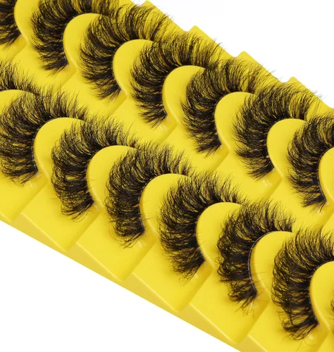 Miniatura 5 de Pestañas Rusas de Tiras Curvatura D Esponjosas Finas Pestañas Postizas de Aspecto Natural Pestañas de Visón Sintético Como Extensión de Pestañas