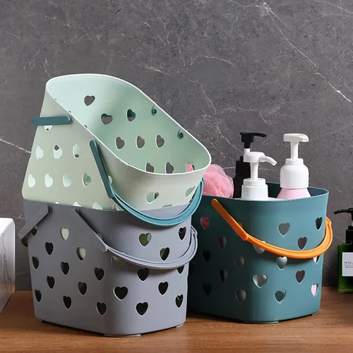 Miniatura 3 de Anyoifax Cesta portátil de almacenamiento de plástico con asa para ducha, organizador de caja para baño, despensa, cocina, dormitorio universitario