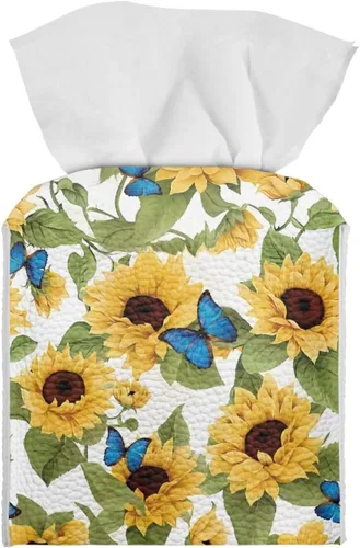 Miniatura 28 de 250th Anniversary Square Tissue Box Cover Pu Leather Tissue Holder Facial Paper Cover Waterproof Toilet Paper Holder for Bathroom Bedroom Modern