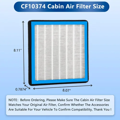 Miniatura 6 de CF10374 - Filtro de aire de cabina para Toyota Tacoma 2005-2021, Dodge Dart, Pontiac Vibe con carbón activado, 2003 2004 2005 2006 2007 2008 2009