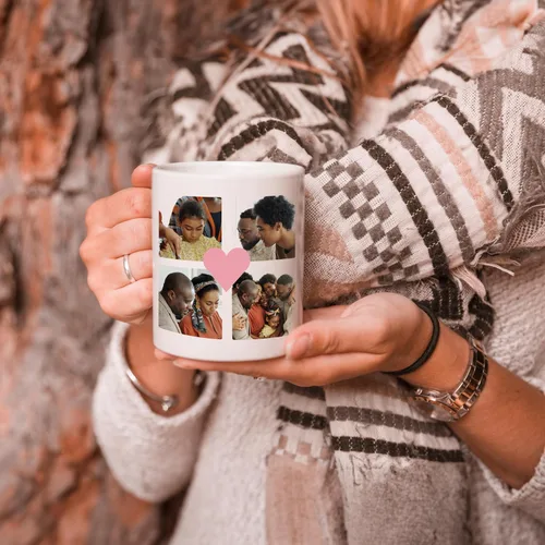 Miniatura 2 de Tazas de café personalizadas - Texto personalizado, foto, logotipo, imagen de collage, nombre inicial taza de monograma y tazas mágicas de cerámica