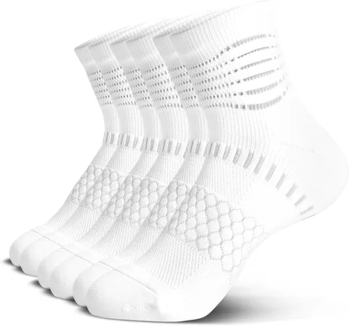 Miniatura 15 de IRAMY Calcetines de compresión de tobillo Coolmax para mujeres y hombres, calcetines que absorben la humedad, alivio de la fascitis plantar, 3/5