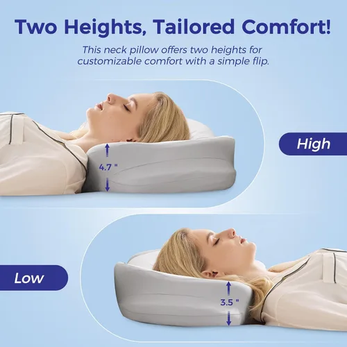 Miniatura 4 de Almohada cervical cervical para dormir, almohada ergonómica para dormir de lado, almohadas de espuma viscoelástica para aliviar el dolor de cuello
