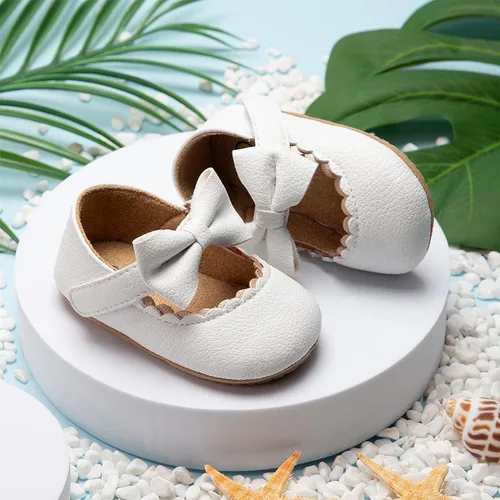 Miniatura 6 de ohsofy Zapatos de Mary Jane antideslizantes con lazo de princesa para bebé y niña, zapatos de vestido de princesa para los primeros pasos, zapatos