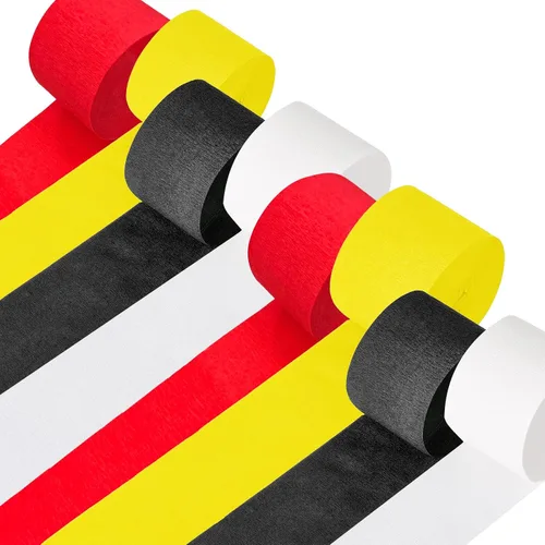 Miniatura 20 de Kit de serpentinas de papel crepé, 8 rollos de 656 pies, negro, morado, azul, verde, a granel para decoración de videojuegos, fiestas, cabina