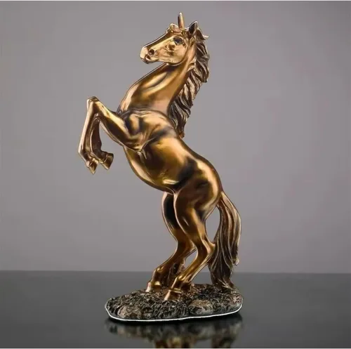 Miniatura 5 de Figura de arte escultura de animales, decoración del hogar de caballo, estatuas de resina, figura de decoración, caballo de pie, decoración moderna