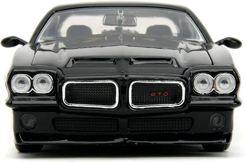 Miniatura 2 de Jada Big Time Muscle 1:24 1971 Pontiac GTO - Coche fundido a presión, juguetes para niños y adultos (llamas negras)