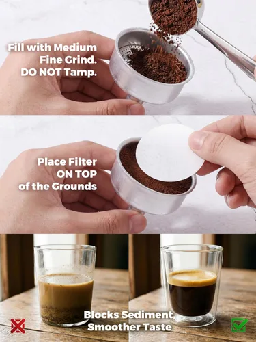 Miniatura 3 de AGOGO Milano Moka - Máquina de café expreso con 100 filtros de papel para café sin sedimentos, greca italiana clásica con mango de grano de madera