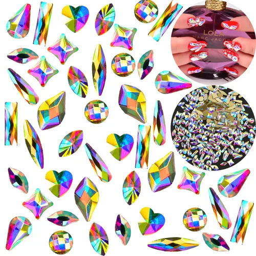 Miniatura 3 de Massive Beads Gemas de diamantes de imitación de cristal con parte trasera plana mixta para arte de uñas 3D para teléfono DIY