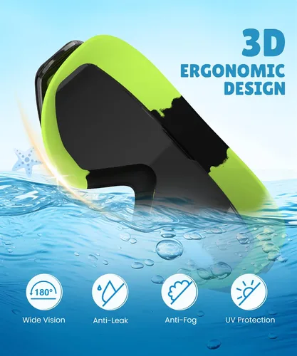 Miniatura 6 de NSSIW Gafas de natación para niños, antiniebla, sin fugas, con clip para la nariz, tapones para los oídos para niñas, niños y jóvenes, 6-14, paquete