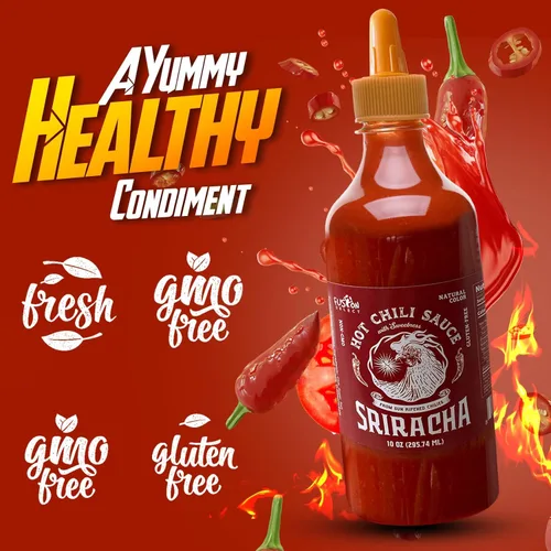 Miniatura 7 de Fusion Select Salsa picante Sriracha de 10 onzas, condimento gourmet de salsa picante y dulce para cocinar, pizza, salteado, pollo, carne, taco