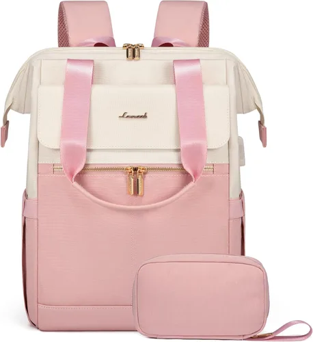 Miniatura 28 de LOVEVOOK Mochila para laptop para mujeres, mochila de trabajo convertible con bolso con puerto USB, Trabajo