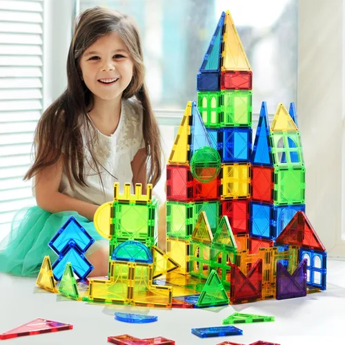 Miniatura 5 de MAGBLOCK Bloques Magnéticos - Azulejos Magnéticos Juguetes para Niños Pequeños Bloques de Construcción Magnéticos Conjunto de Imanes Preescolar