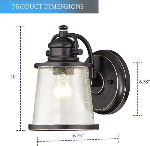 Miniatura 4 de Ciata Iluminación para exteriores, montaje en pared, aplique de una sola luz, lámpara de bronce resistente a la intemperie, 60 vatios, accesorio