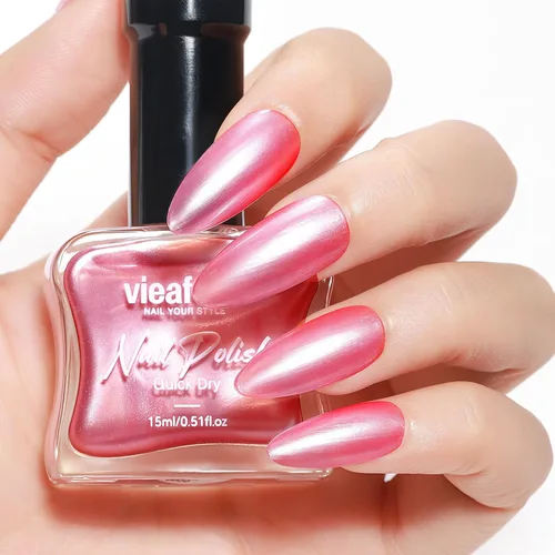 Miniatura 19 de Esmalte de uñas rosa intenso brillante, 0.5 onzas líquidas, esmalte de uñas de secado rápido de alto brillo, aplicación suave de larga duración