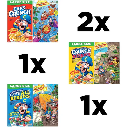 Miniatura 3 de Cap'n Crunch Cereales, paquete variado de 3 sabores, cajas de tamaño grande, (paquete de 4)