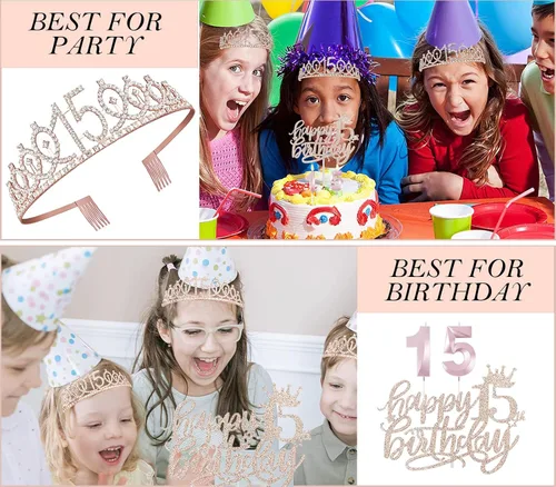 Miniatura 74 de Decoraciones de cumpleaños de 30 años para ella, banda y corona de cumpleaños de 30 años, adorno para pastel de cumpleaños y velas, tarjeta