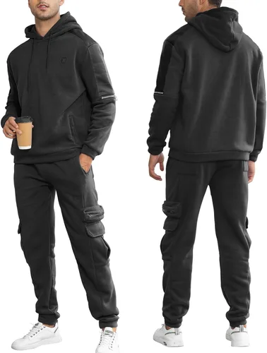 Miniatura 3 de Conjunto deportivo de 2 piezas para hombre, sudadera con capucha y manga larga