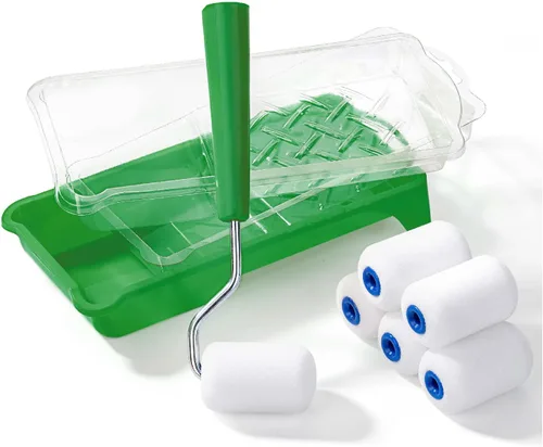 Miniatura 8 de Bates - Kit de rodillos de pintura de espuma de 2 pulgadas, 10 piezas, kit de rodillos de pintura pequeños, 1 bandeja de pintura de plástico, 2 Azul