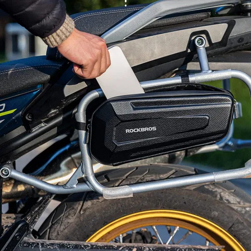 Miniatura 3 de Bolsa de motocicleta Bolsa impermeable Bolsa de motor de motocicleta de gran capacidad Práctica fácil instalación Triangular Accesorios