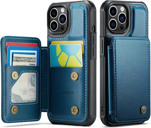 Miniatura 68 de Vinich Funda tipo cartera para iPhone 11 con tarjetero, bloqueo RFID, ranuras de crédito, función atril, a prueba de golpes, para iPhone 11 de 6.1