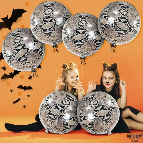 Miniatura 6 de KatchOn, Globos de serpiente para decoraciones de fiesta de serpientes, grandes de 22 pulgadas, paquete de 6, globos redondos 4D con estampado