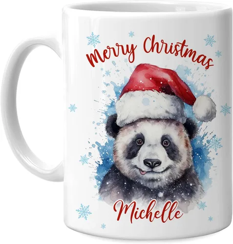 Miniatura 17 de Hyturtle Regalos personalizados para amantes de los osos – Taza de café de cerámica con nombre personalizado de oso con sombrero de Papá Noel