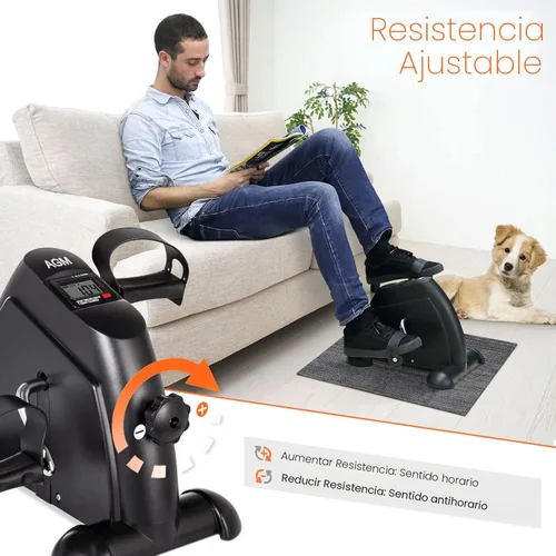 Miniatura 2 de Mini Exercise Bike, AGM Under Desk Bike Pedal Exerciser Foot Cycle Arm & Leg Pedal Exerciser with LCD Screen Displays Negro