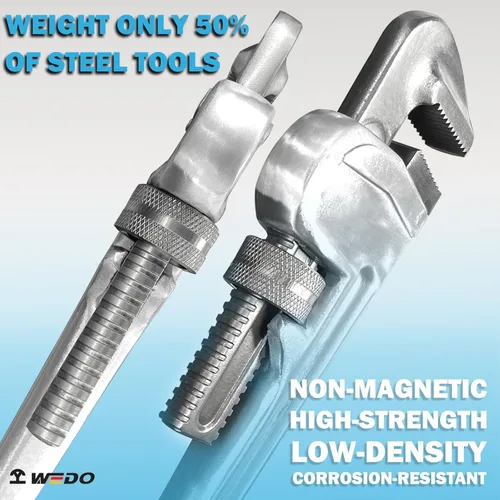 Miniatura 3 de WEDO Llave de tubo de titanio de 8 pulgadas, apertura máxima de mandíbula de 0.984 in, herramienta de fontanería ajustable, llave de fontanería