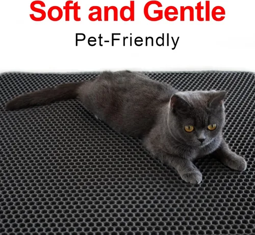 Miniatura 6 de Waretary Tapete para caja de arena para gatos: 36 x 30 pulgadas, impermeable, tapete de captura de arena para gatos y gatos, alfombra de control