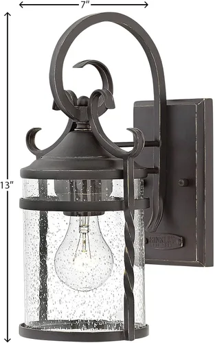 Miniatura 2 de Hinkley Casa Collection - Soporte de pared pequeño para exteriores con una sola luz, lámpara exterior negra Olde - Cristal semillero transparente