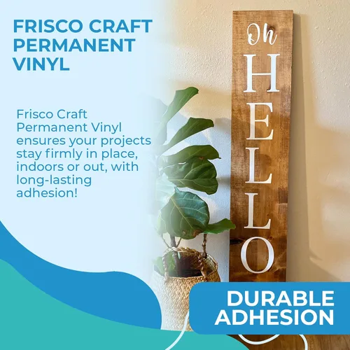 Miniatura 5 de Frisco Craft Rollo de vinilo permanente blanco mate, vinilo permanente para exteriores, resistente al agua y a la intemperie, con respaldo